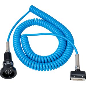 Coiled Grounding Cable with 10-pole truck connector plug and disconnector plug